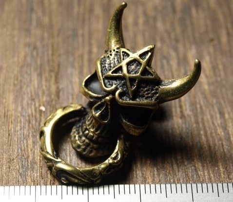 真鍮(ブラス)デーモンスカル★五芒星★ダビデ★ドロップハンドル残2拍卖