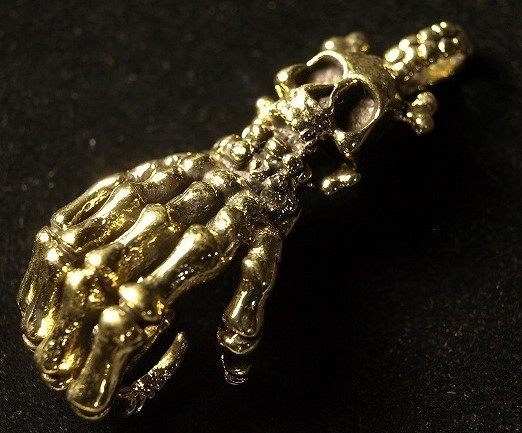 真鍮製(ブラス)スカルハンド・ペンダント拍卖