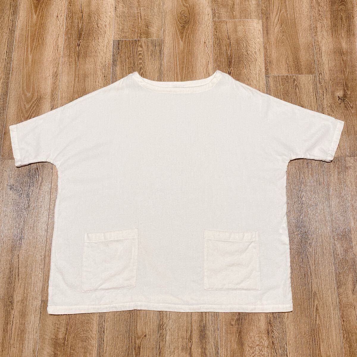 ネパール製 jujudhau ズーズーダウ■ウール コットン ビッグ トップス■ポケット ボートネック 半袖 Tシャツ カットソー 拍卖