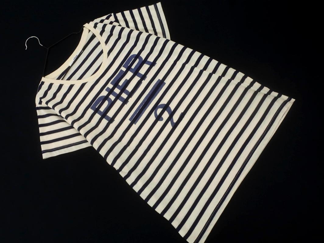 ネコポスOK JOURNAL STANDARD relume ジャーナルスタンダードレリューム ボーダー 半袖 Tシャツ アイボリーx紺 ■◆ ☆ ffa2 レディース拍卖