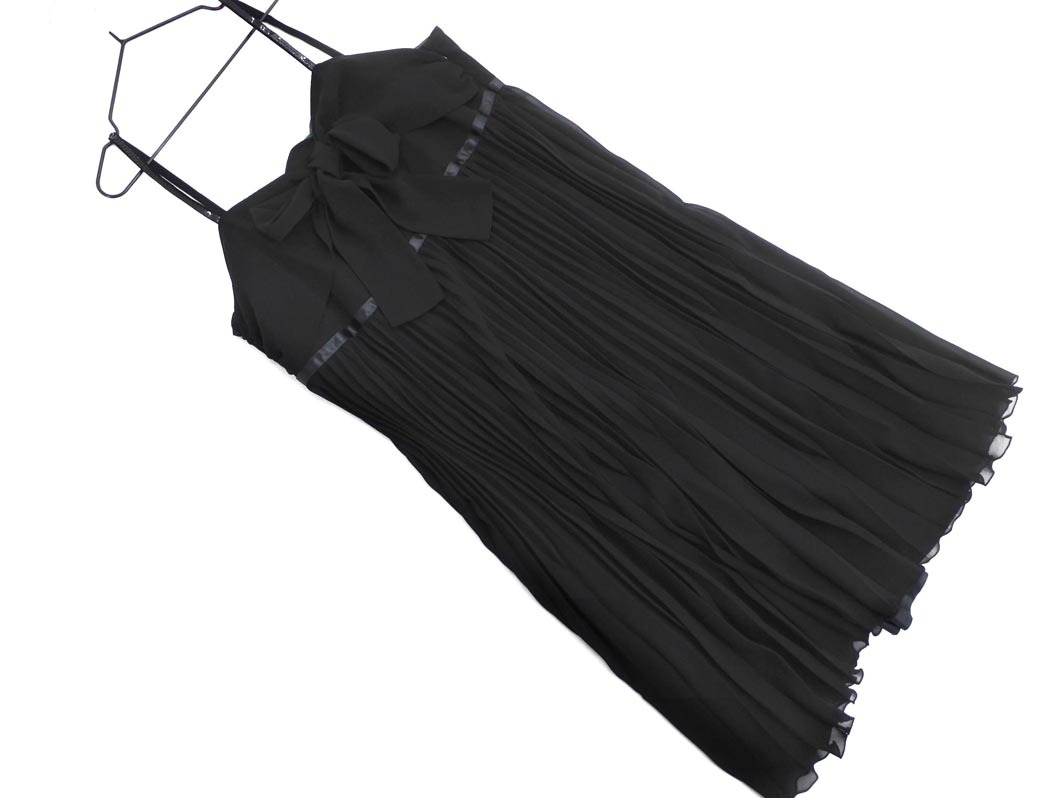 PeytonPlace ペイトンプレイス プリーツ スパンコール 結婚式二次会 ドレス ワンピース size13B/黒 ■■ ☆ ffa6 レディース拍卖