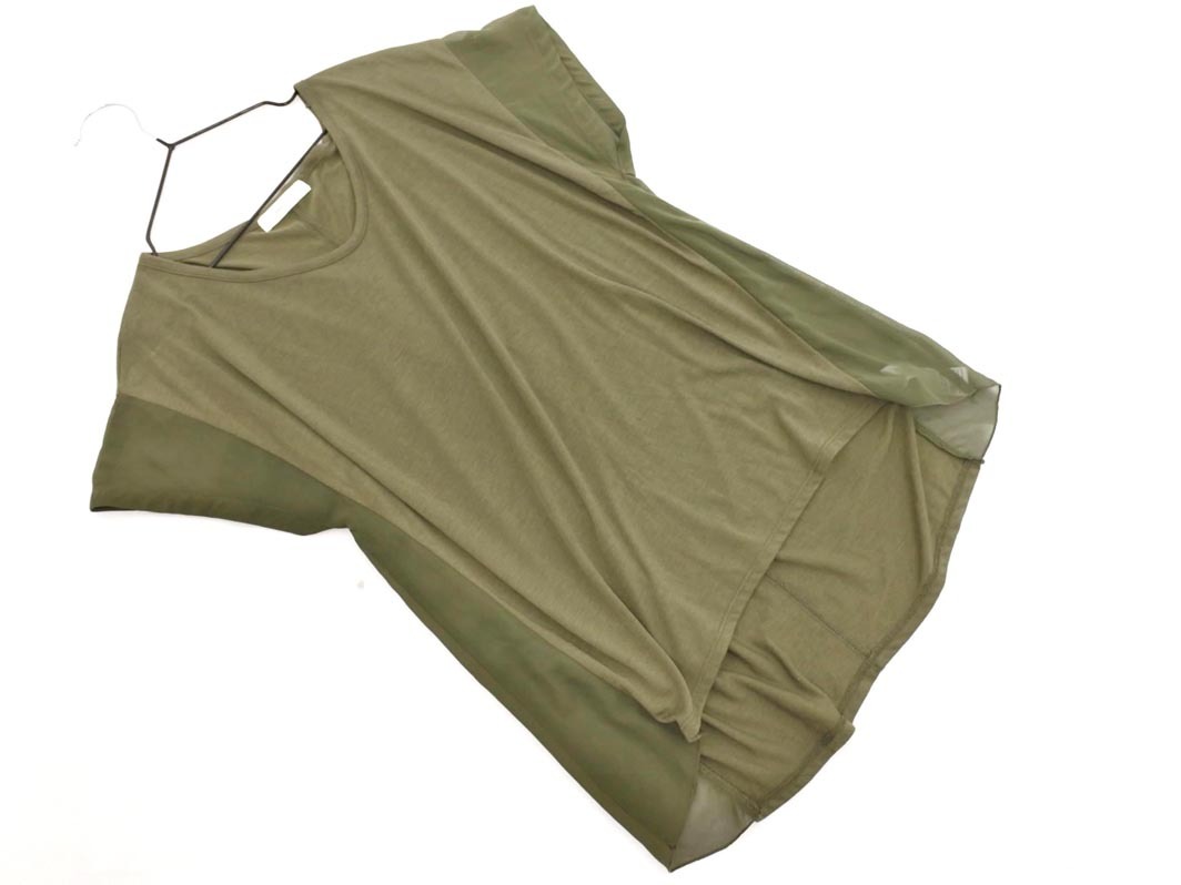 ネコポスOK MOUSSY マウジー 切り替え カットソー sizeF/カーキ ■◆ ☆ ffa5 レディース拍卖