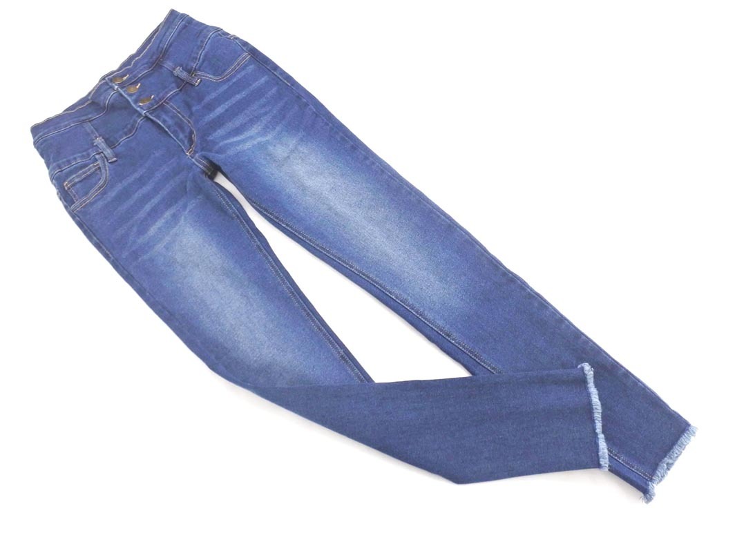 INGNI イング 3連ボタン ストレッチ スキニー デニムパンツ sizeS/インディゴ ■■ ☆ ffb0 レディース拍卖