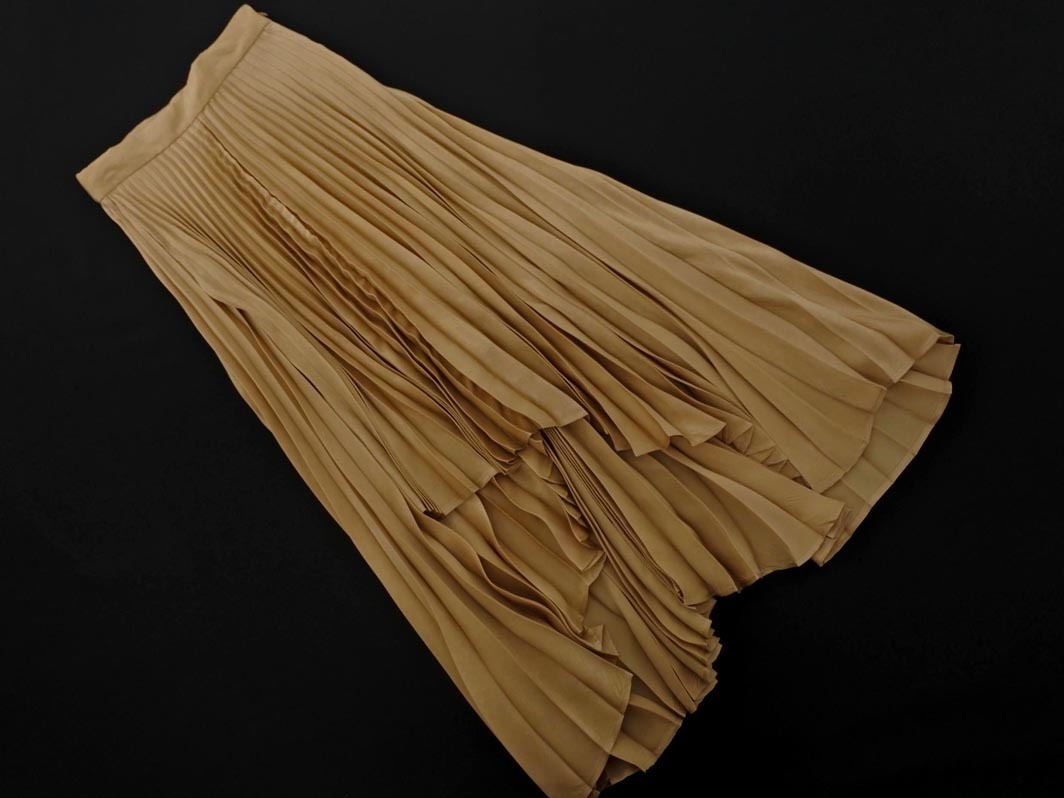 MOUSSY マウジー サテン プリーツ スカート size1/ベージュ ■■ ☆ ffb0 レディース拍卖