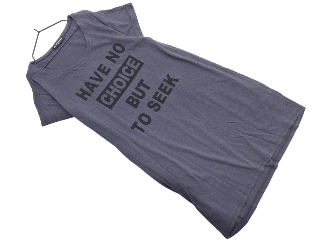 ネコポスOK BUONA GIORNATA ボナジョルナータ ロゴ チュニック ロング Tシャツ sizeF/グレー ■◆ ☆ ffb1 レディース拍卖