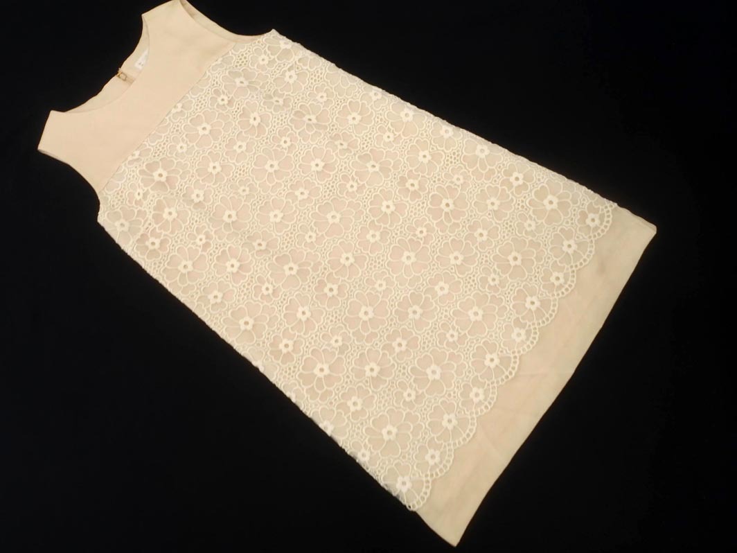 KUMIKYOKU 組曲 レース ノースリーブ ワンピース size2/ベージュ ■◆ ☆ ffa9 レディース拍卖