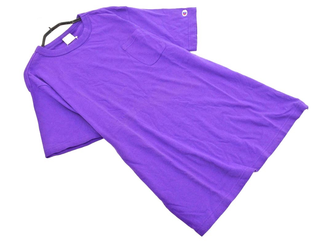 ネコポスOK 新品 Champion チャンピオン ポケット Tシャツ sizeXL/紫 ■◆ ☆ ffb3 メンズ拍卖