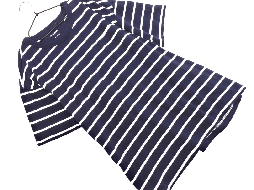 BANANA REPUBLIC バナナリパブリック ボーダー カットソー sizeL/紺 ■◆ ☆ ffb6 レディース拍卖