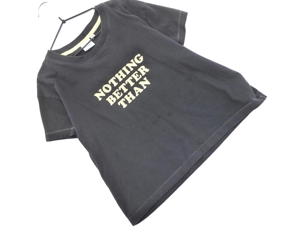 ネコポスOK MOUSSY マウジー プリント Tシャツ sizeF/チャコール ■◆ ☆ ffc0 レディース拍卖