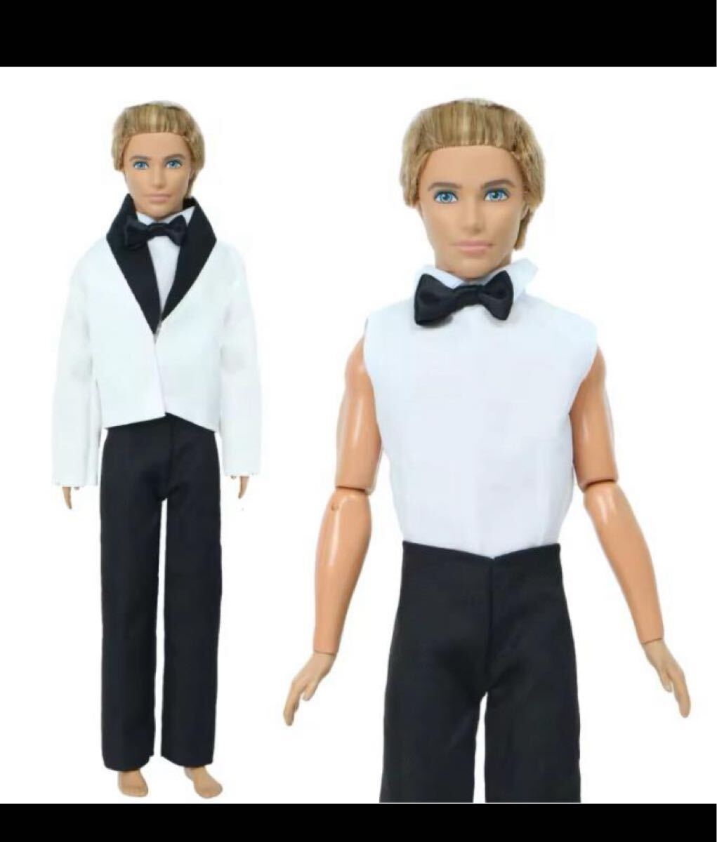 タキシード・スーツの上着、シャツ、ズボンの3点セットお人形さん用 ドール 着せ替え人形 拍卖