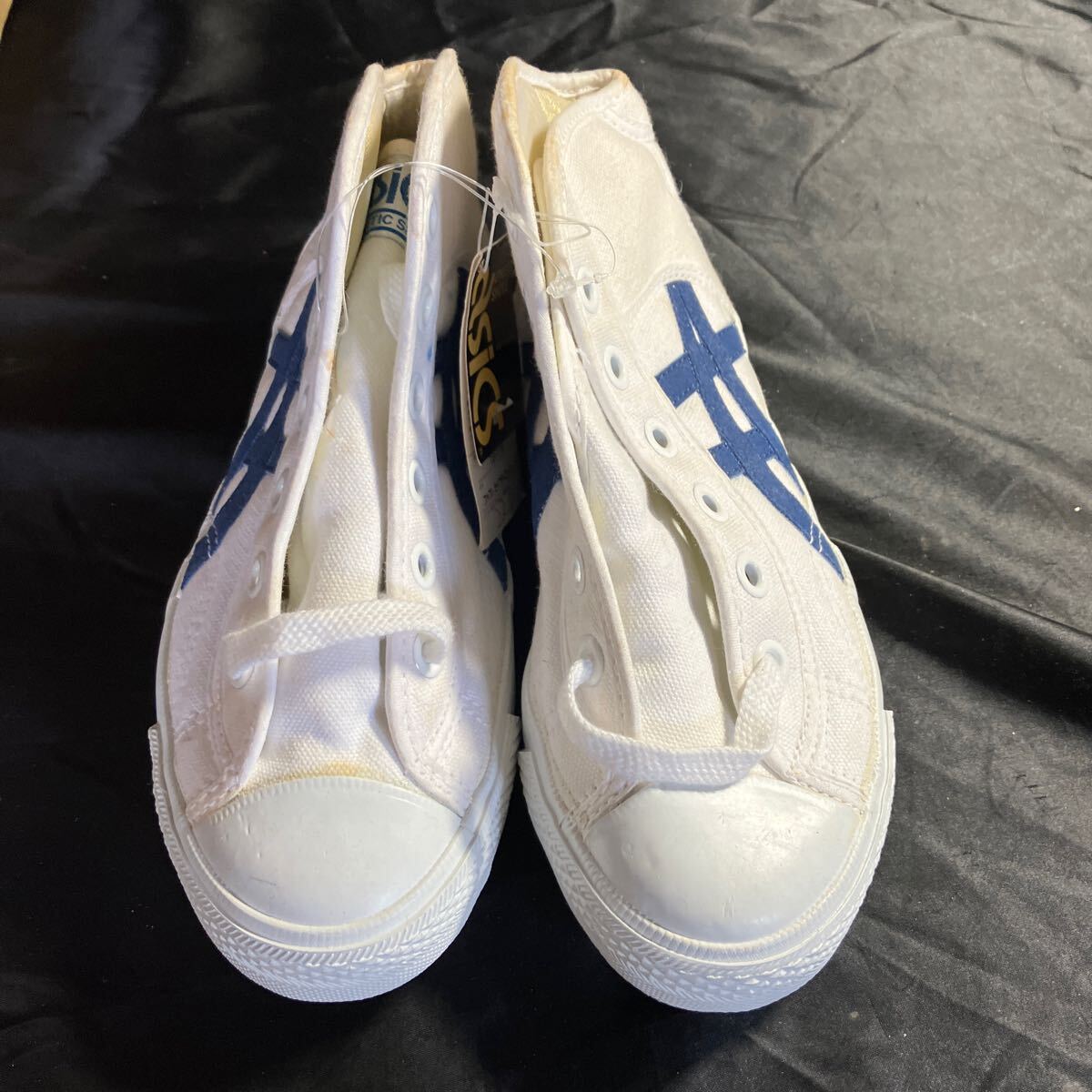 B88 asics TBF119 スニーカー 22.0センチ ヴィンテージ 新品未使用品 ホワイト×ネイビー 経年劣化あり拍卖