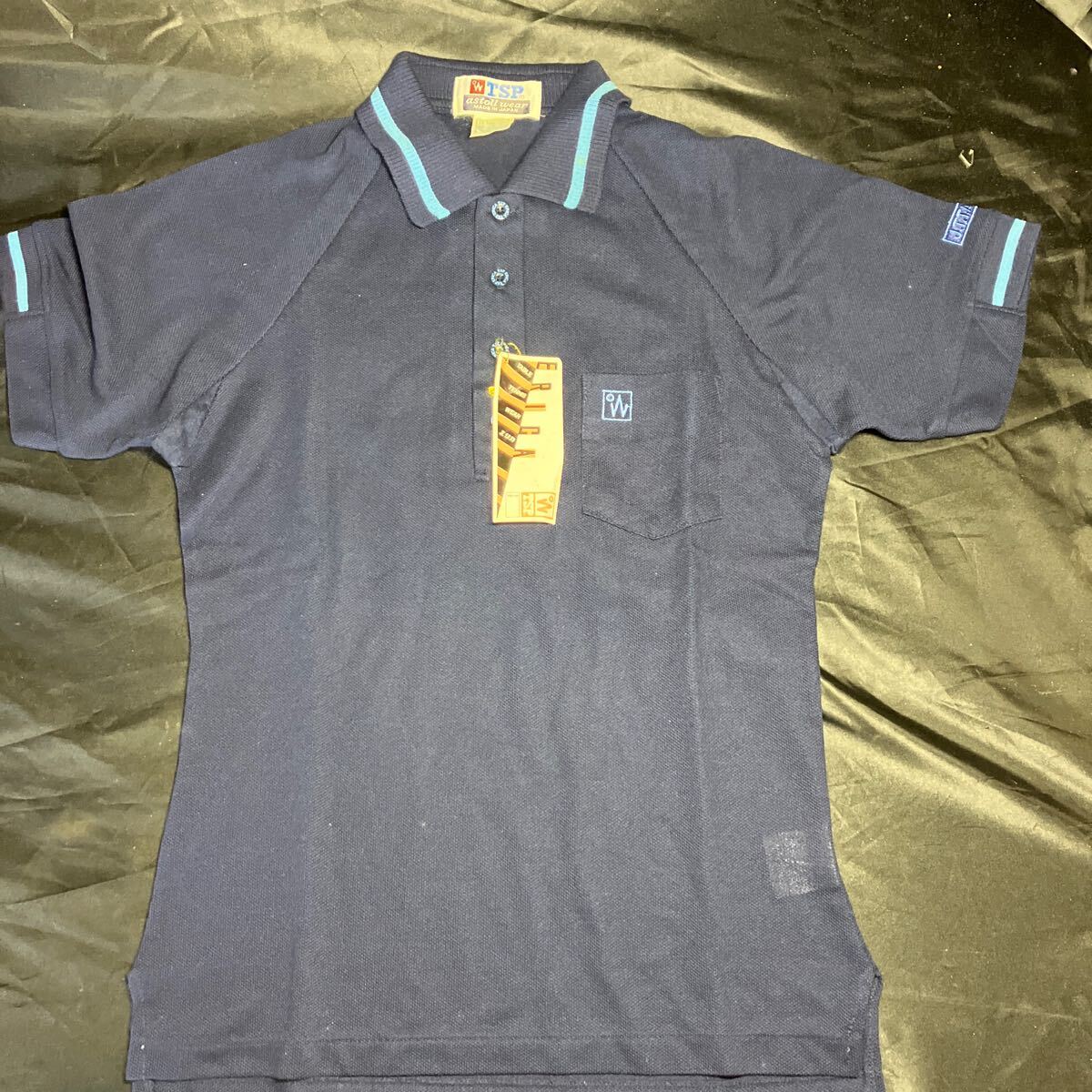 C60 TSP 卓球シャツ JーLサイズ ネイビー×水色 ヴィンテージ 新品未使用品 スポーツ拍卖