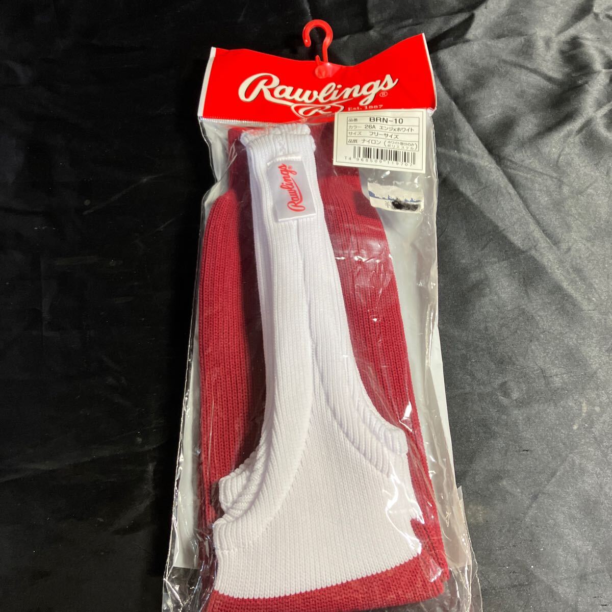 F60 Rawrings BRN-10 野球ソックス フリーサイズ エンジ×ホワイト 新品未使用品 スポーツ拍卖