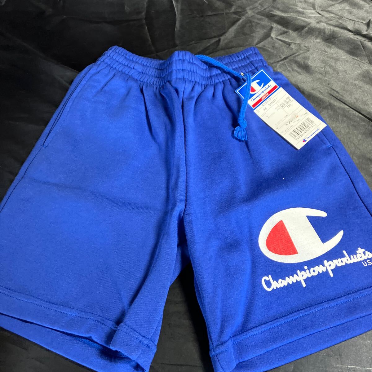 G38 Champion CYS1151 ハーフパンツ 160サイズ ブルー 新品未使用品 ◎刺繍ロゴ入り拍卖