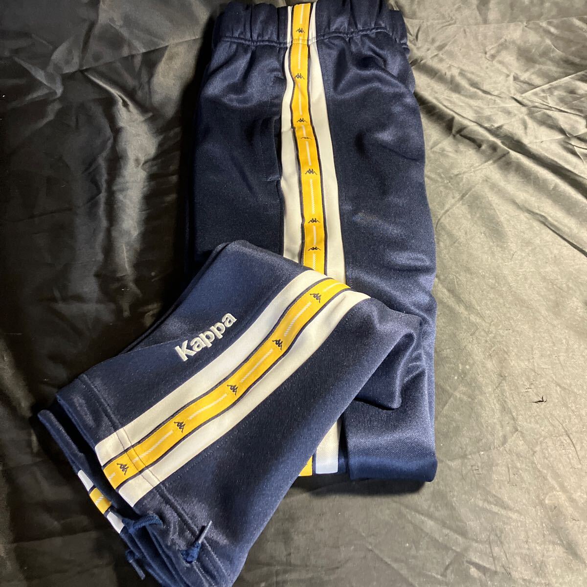 G74 KAPPA KATP-0010 ジャージ Sサイズ ネイビー×イエロー 新品未使用品 ひも付き スポーツ ランニング ◎刺繍ロゴ入り 拍卖