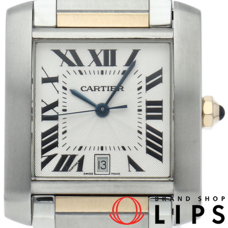 カルティエ タンクフランセーズLM ウォッチ オートマチック コンビ W51005Q4 K18YG/SS メンズ時計 シルバー拍卖