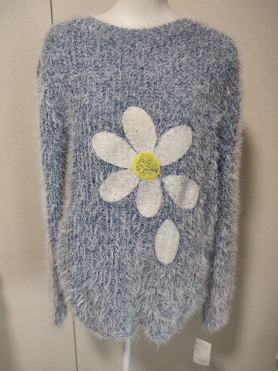 ニット セーター 花がら刺繍調拍卖