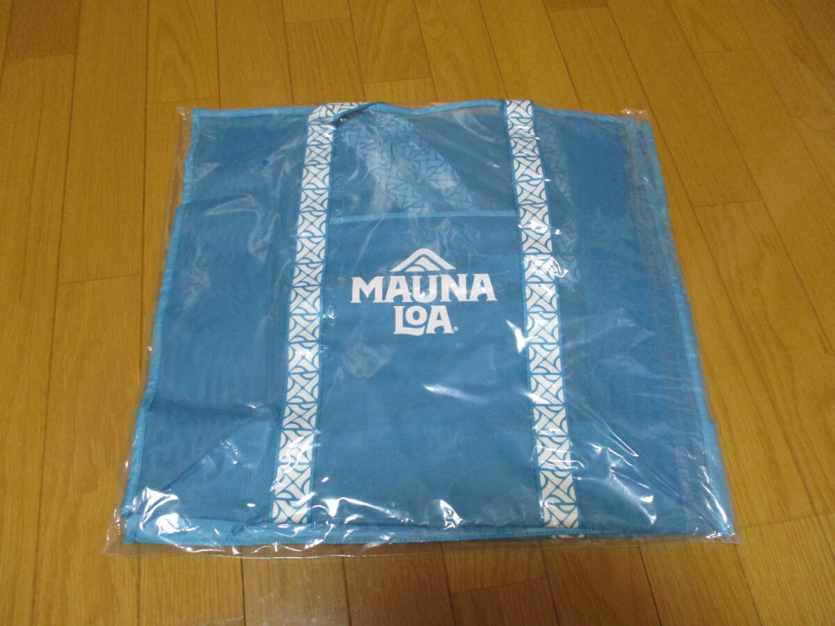 非売品・新品!マウナロア★ハワイ・マカデミアナッツ<大判メッシュ・トートバッグ>★ブルー・白拍卖