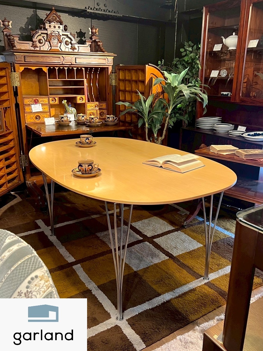 名作!FRITZ HANSEN フリッツハンセン スーパー楕円テーブル Bテーブル ダイニングテーブル オーバル ナチュラル 北欧 デンマーク モダン拍卖