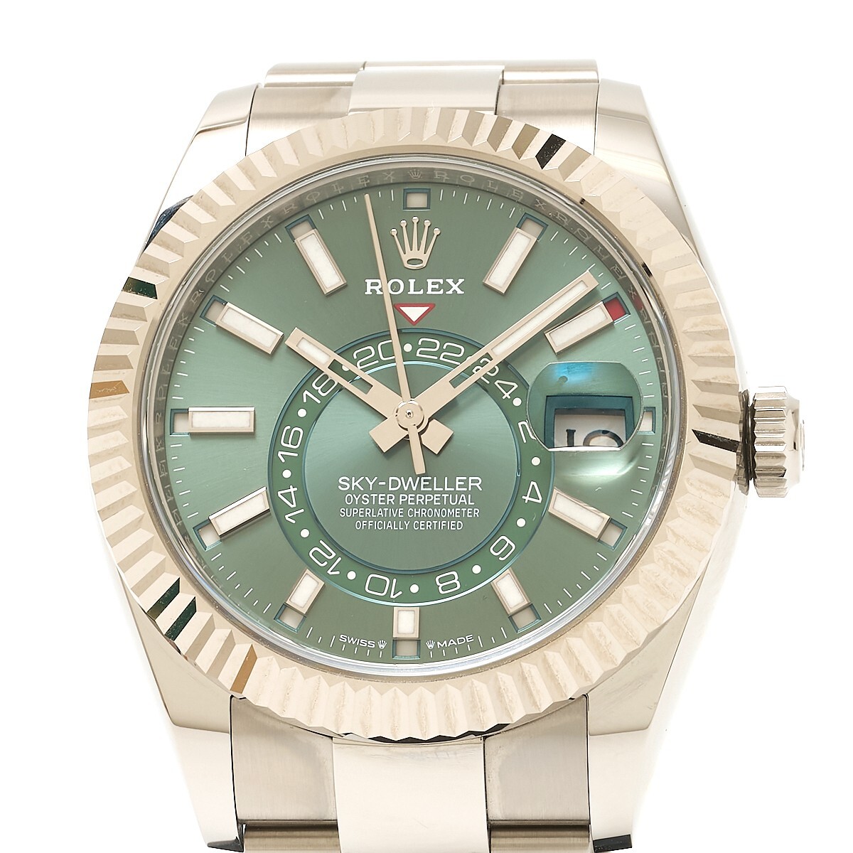 【1年間保証】ROLEX ロレックス スカイドゥエラー 336934 ランダム番 SS×K18WG グリーン文字盤×ホワイトゴールド×シルバー 自動巻 時計拍卖