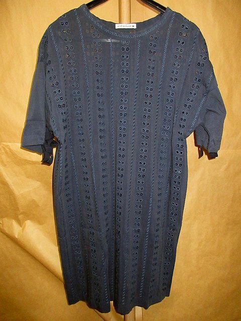 ミナペルホネン mina perhonen chiyo 刺繍 ワンピース 38 ネイビー拍卖