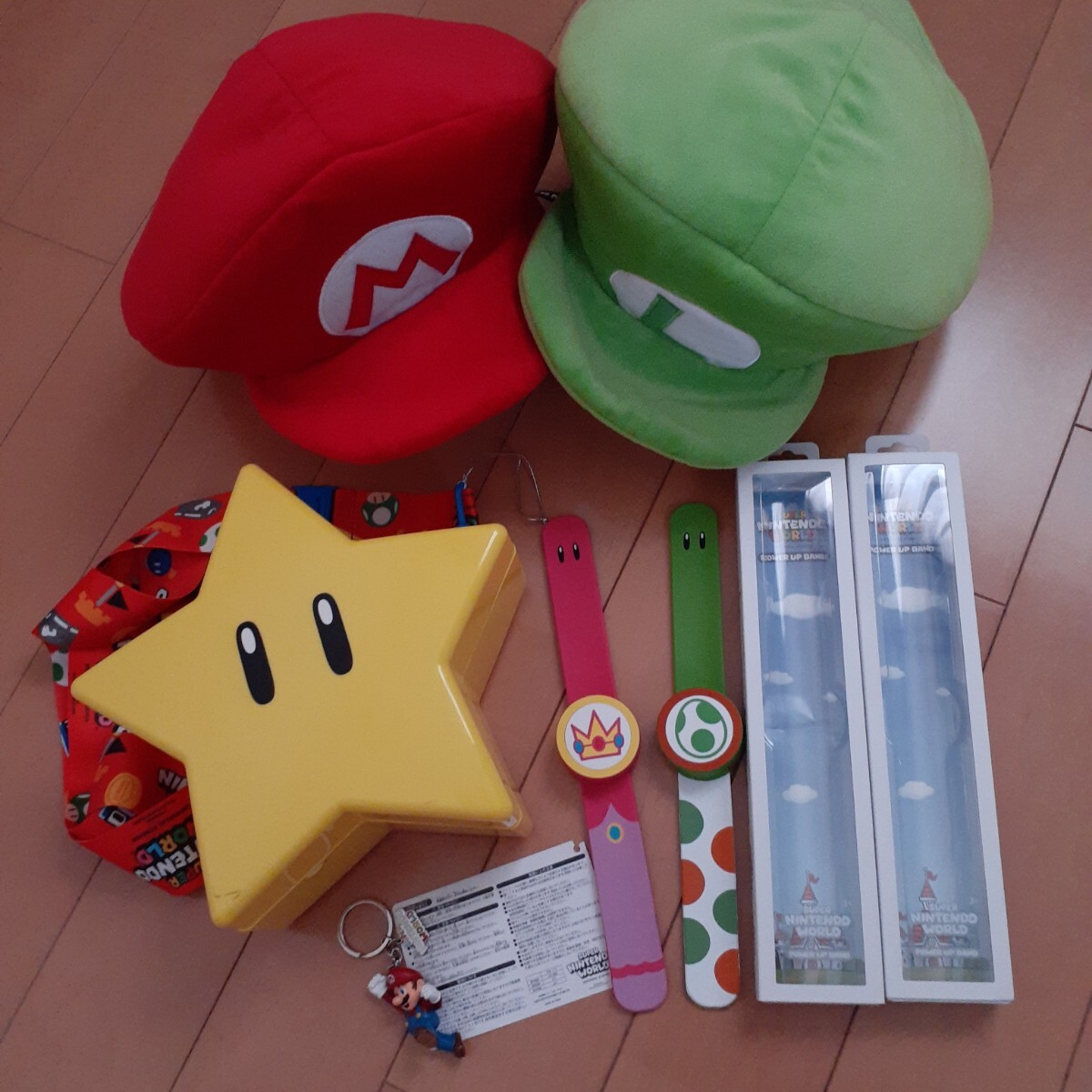 USJパワーアップバンド&マリオルイージ帽子&スターポップコーンバケツまとめ売り拍卖