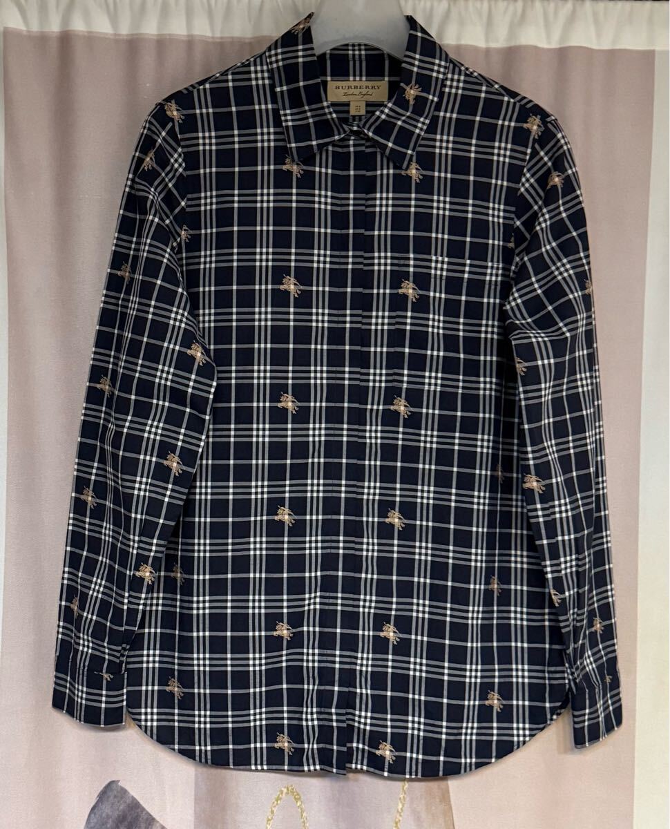 バーバリー ロンドン イングランド ノバチェック ホース 金刺繍 ブラウス拍卖