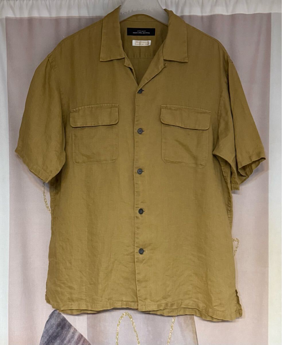 ユナイテッドアローズ ハードマンズリネン 半袖 オープンカラーシャツ 拍卖