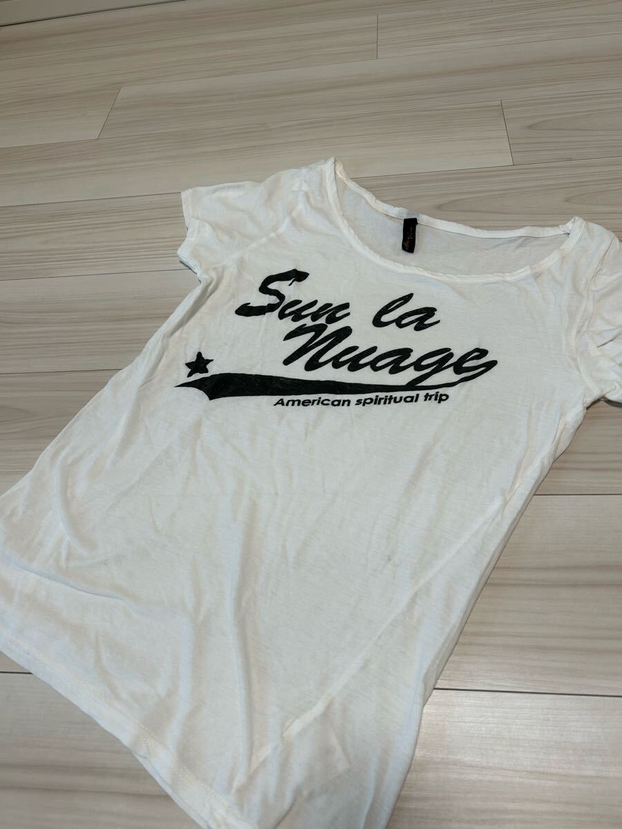 アバハウスRouge vif nuage ロゴ 半袖Tシャツ 井川遥着用 半袖カットソー ロゴプリント少々難有ルージュヴィフヌアージュ拍卖