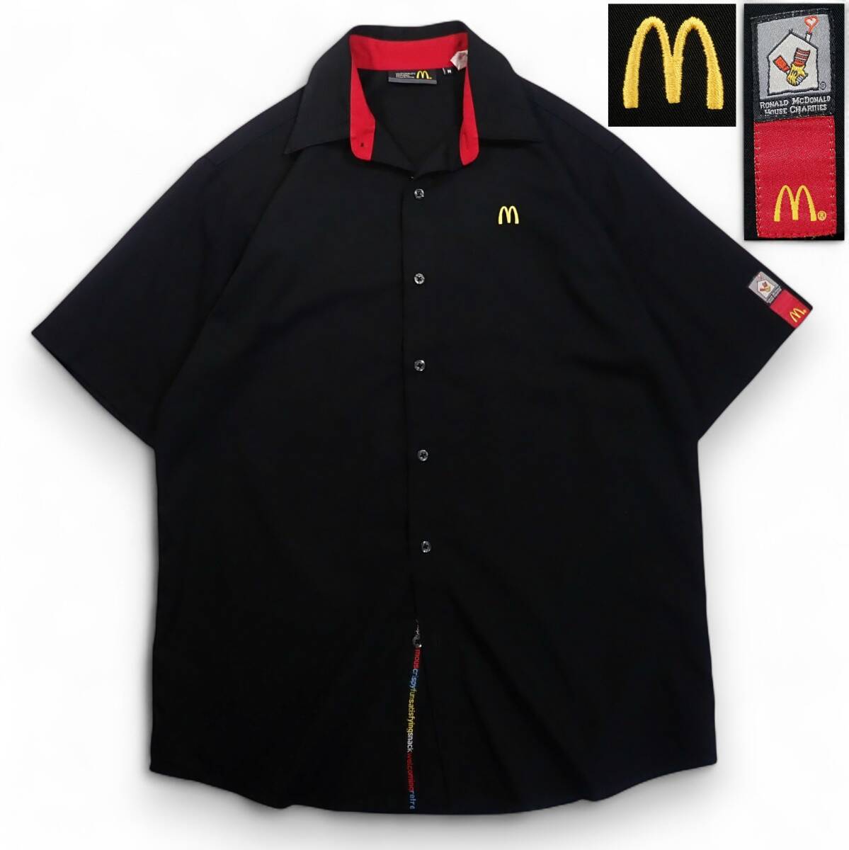 6728/オフィシャルMcDONALD'S APPAREL COLLECTION 半袖ワークシャツ M●刺繍マック マクドナルド スタッフ ユニフォーム●洗濯プレス済古着拍卖