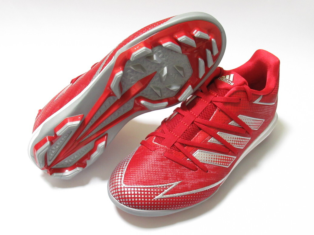 adidas AFTRBRNR 7 Point K 野球 スパイク レッド シルバー 24.5cm アディダス アフターバーナー ミッド ソフトボール シューズ FW3869拍卖