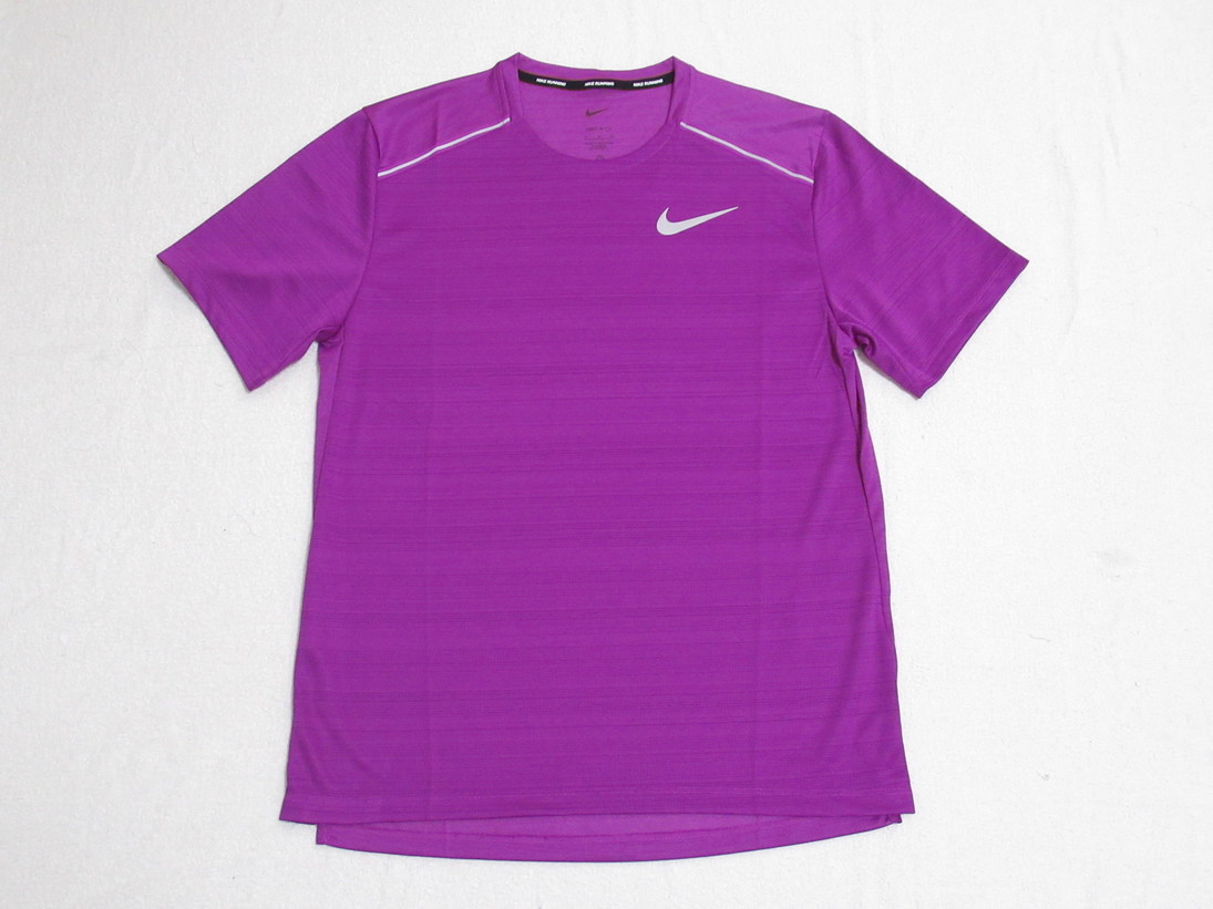 NIKE DRI FIT マイラー s/s トップ 紫 L ナイキ ランニング 半袖 Tシャツ ドライフィット スポーツ アウトドア AJ7566-552拍卖