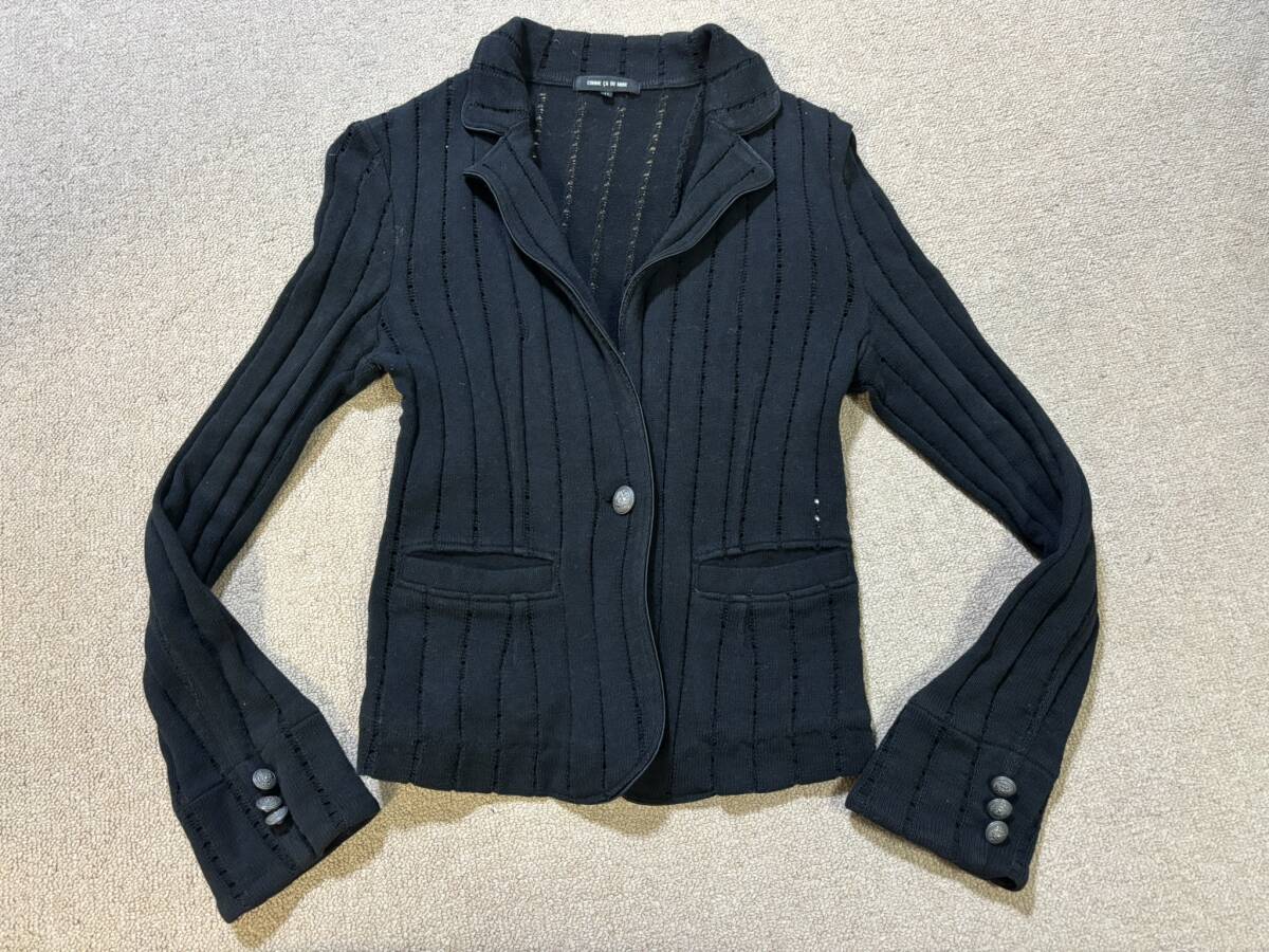 COMME CA DU MODE コムサ デ モード カーディガン ジャケット ブラック 黒 羽織り 綿麻 シンプル11号/RS拍卖