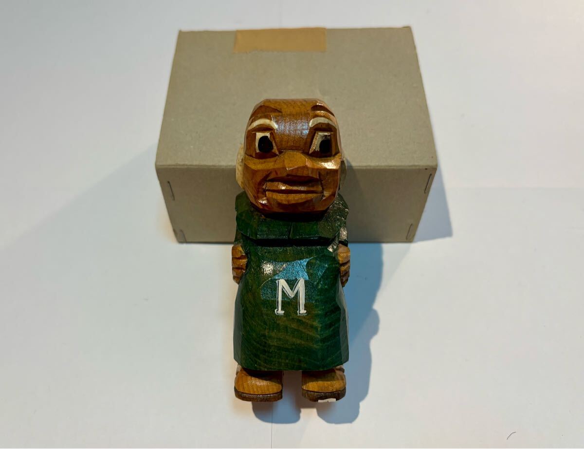 レア 貴重 50's ヴィンテージ アンリ マンハッタン大学 彫刻 木製 マスコット フィギュア ビンテージ 人形 置物 当時物 レトロ インテリア拍卖