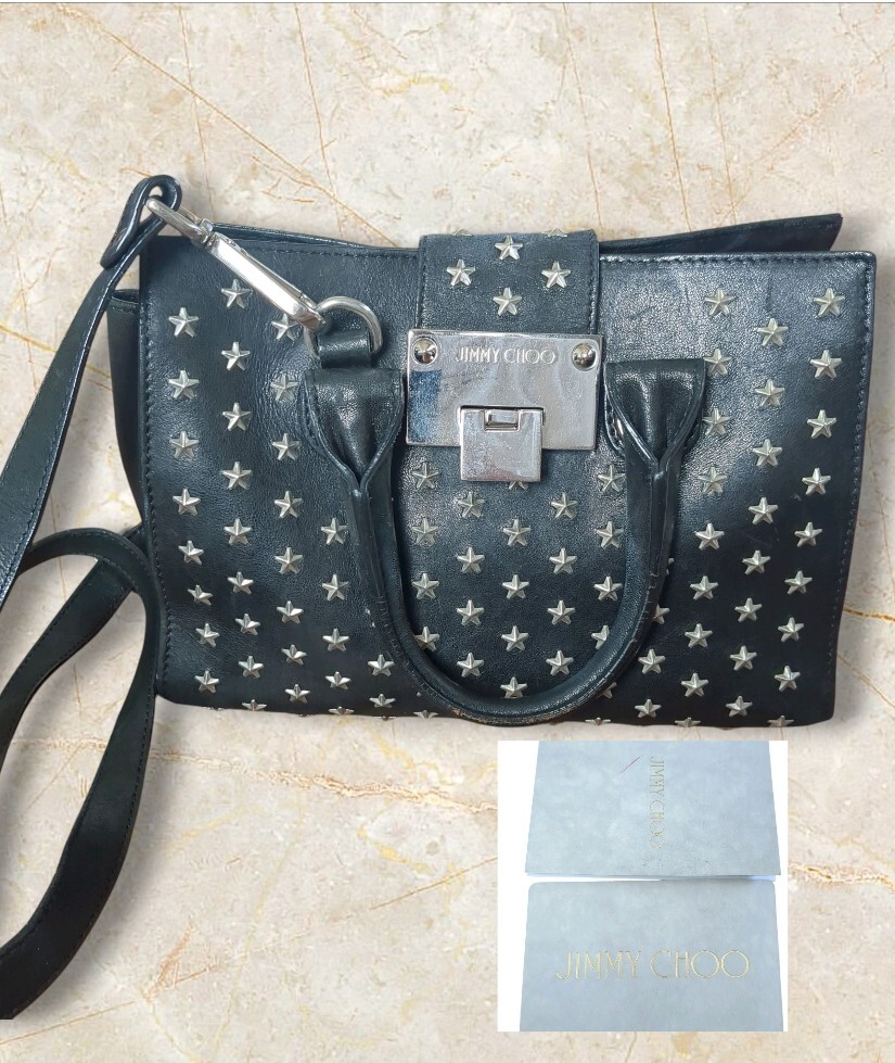 JIMMY CHOO 2way ショルダーバッグ スタッズ ジミーチュウ拍卖