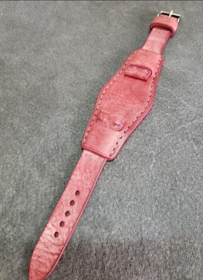 20mm イタリアンオイルレザー BUND ベルト アラスカ ラズベリー拍卖