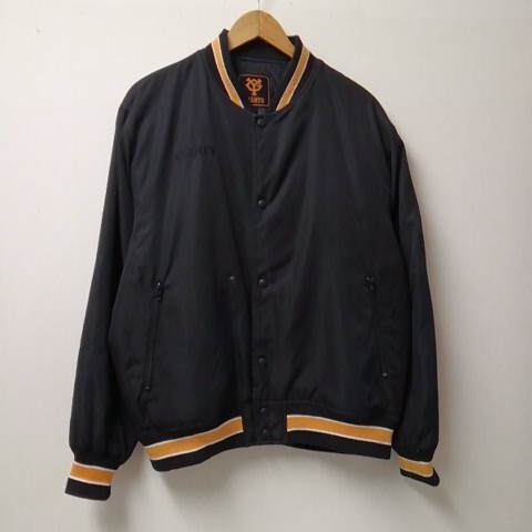 ★【古着】 GIANTS(ジャイアンツ) スタジャン(ブルゾン) フリーサイズ ブラック×オレンジ ※襟元毛玉あり 汚れあり拍卖