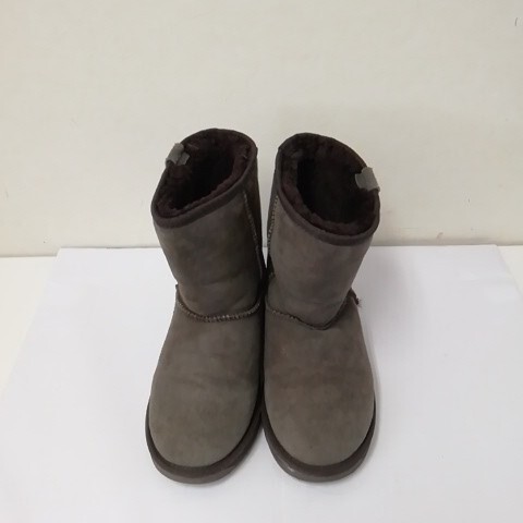 ★【中古品】 ewu(エミュー) ムートンブーツ(冬靴) 24.0㎝ モスグリーン モコモコ拍卖