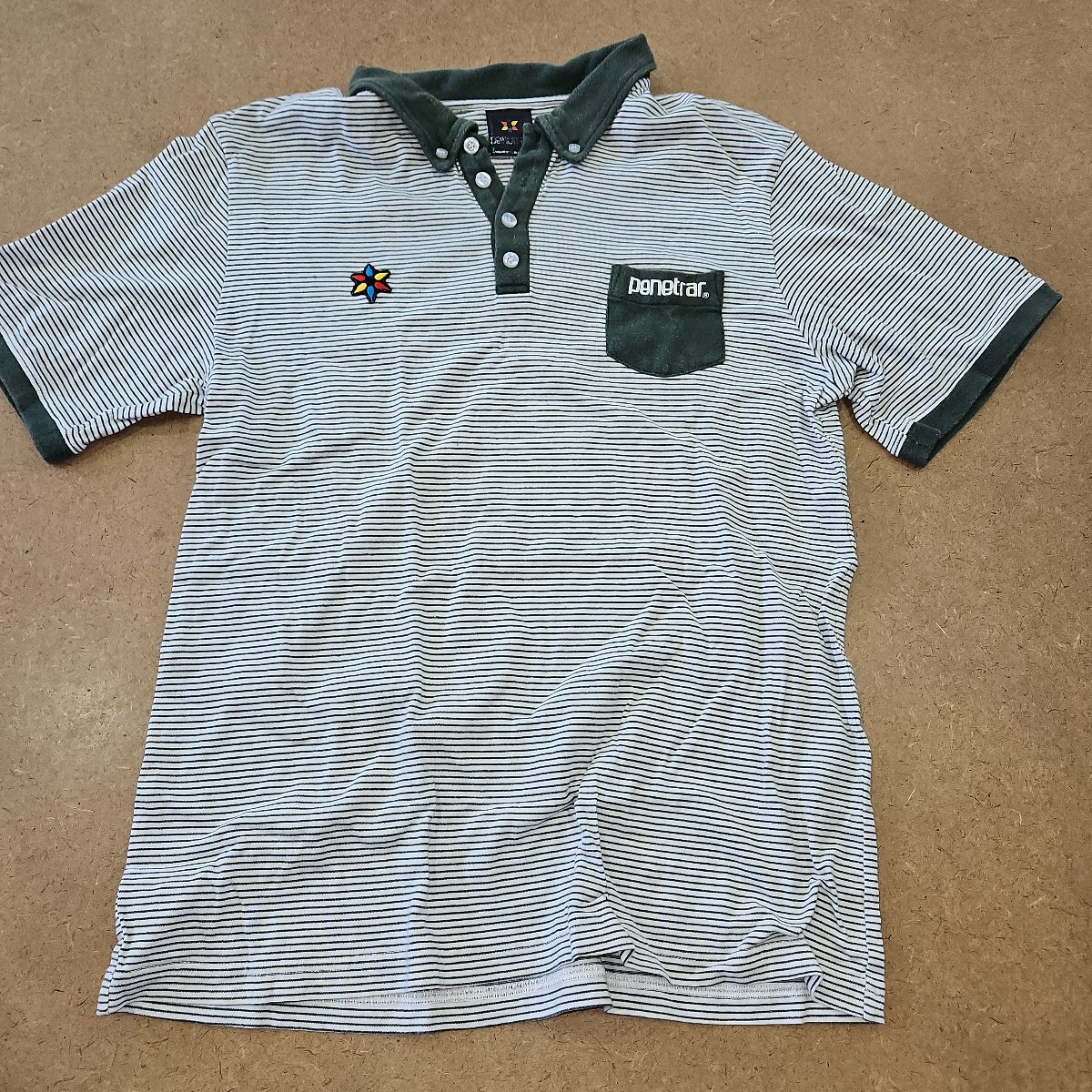 ペネトラール ポロシャツ(白×緑)Lサイズ拍卖