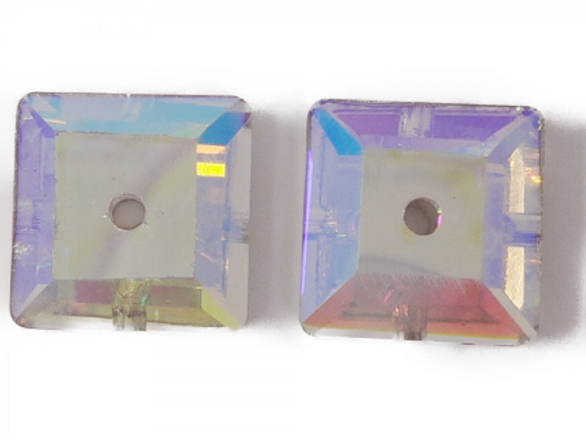 キラリ手芸部 No.6234手芸用ビジュー パーツ ソーオン ストーン(ガラスビーズ ラインストーン)クリスタルAB_1.0cm×1.0cm_17個入り拍卖