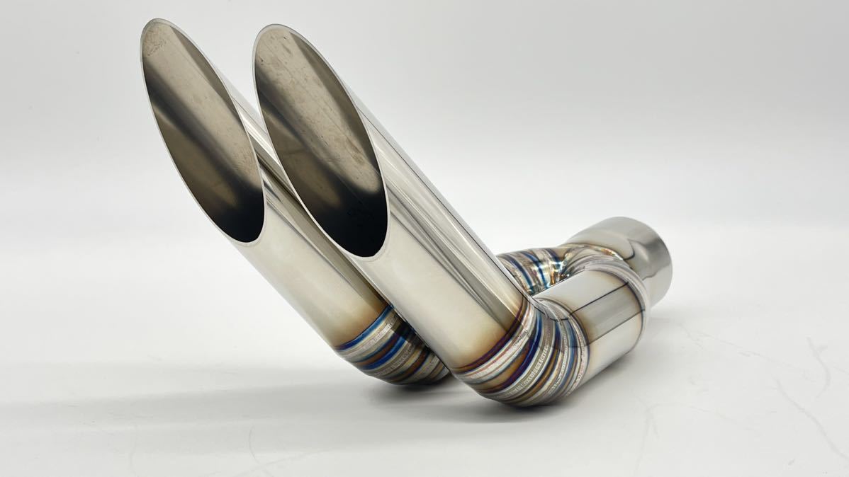 アングルパイプエビ管60度跳ね上げデュアルマフラー出口60度スラッシュカット42.7φ入口50.8φジョイント サイズ変更はご連絡下さい!拍卖