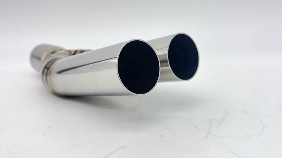 ☆出口マフラーエビ管15度跳ね上げデュアル出口15度スラッシュ38φ入口38φジョイント差し込み サイズ変更可能!お問い合わせ下さい。拍卖