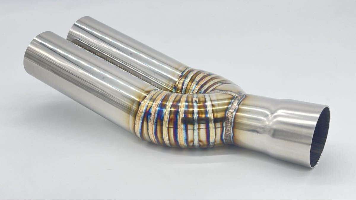 マフラーカッターエビ管15度跳ね上げデュアルマフラー出口直切り50.8φ入口内径50.8φ サイズ変更等可能!拍卖