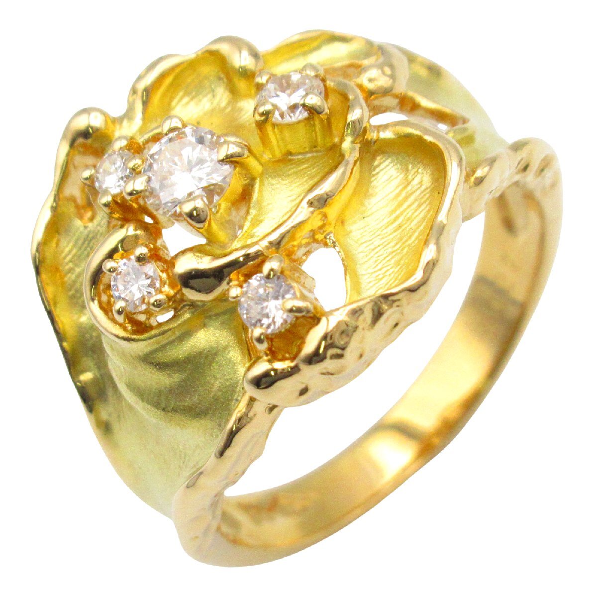 ジュエリー ダイヤ リング ブランドオフ JEWELRY K18(イエローゴールド) リング・指輪 750YG 中古 レディース拍卖