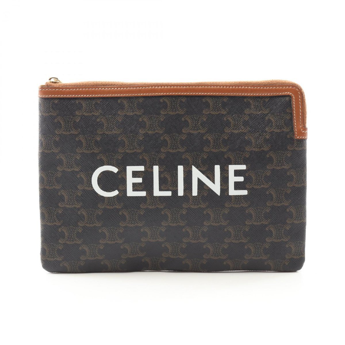 セリーヌ トリオンフ ブランドオフ CELINE PVCコーティングキャンバス ポーチ トリオンフキャンバス/レザー 中古 レディース拍卖