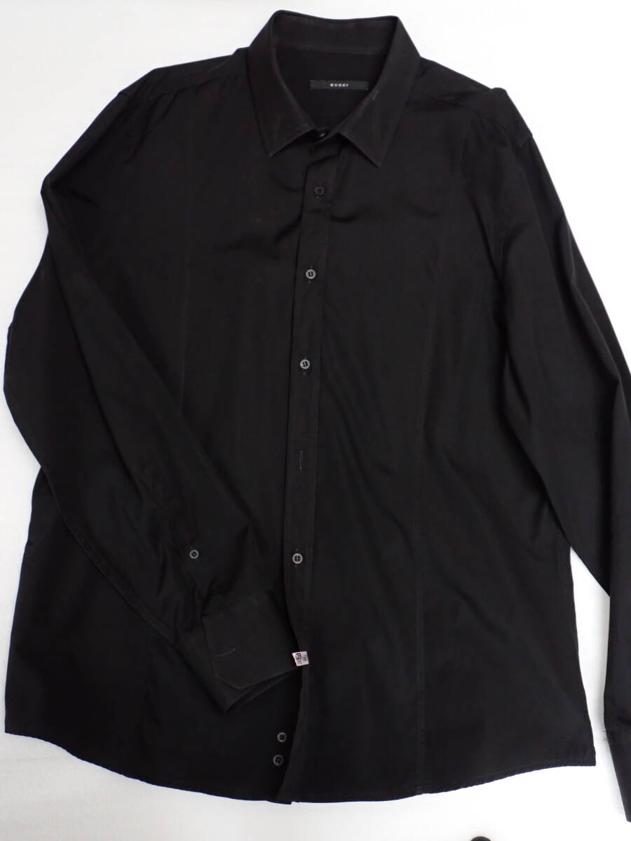GUCCI グッチ 長袖 シャツ 46 メンズ ブラック 定形外郵便全国一律660円 H15-MA拍卖