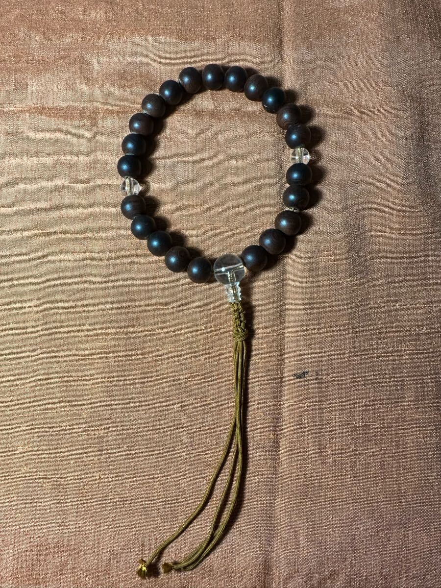 数珠 念珠 じゅず 黒檀 水晶 25珠サイズ すべての宗派ご使用品拍卖
