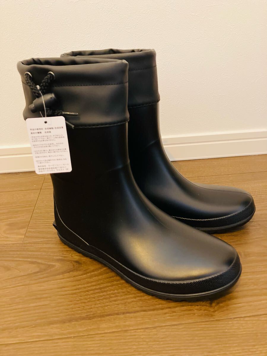 【新品/未使用】ネオプレーンサイドゴア レインブーツ 長靴 レディース ABC SELECT ブラック 黒 サイズL 24.0cm拍卖