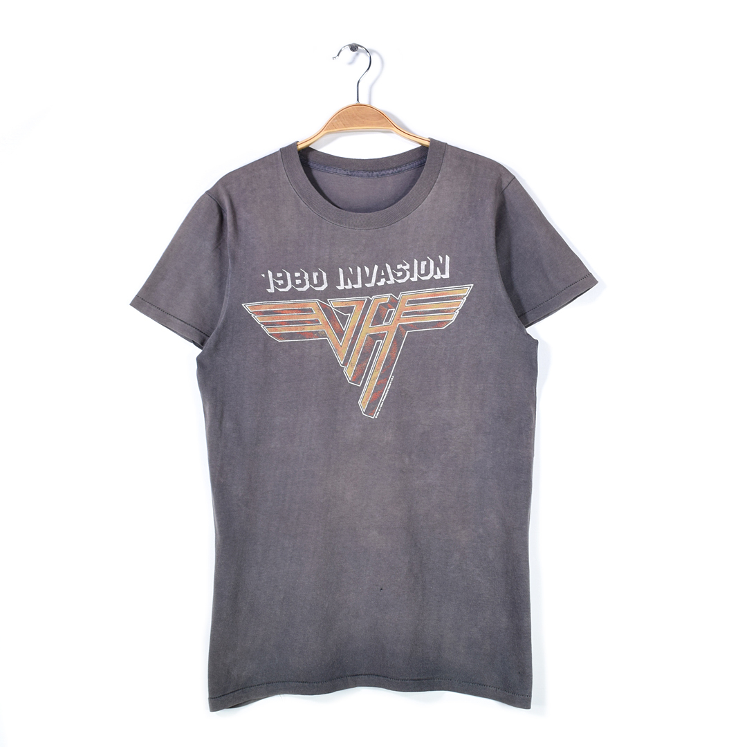 【送料無料】80s ヴァンヘイレン ヴィンテージTシャツ ロックTシャツ フェード VAN HALEN メンズM相当 古着 @AAB1312拍卖