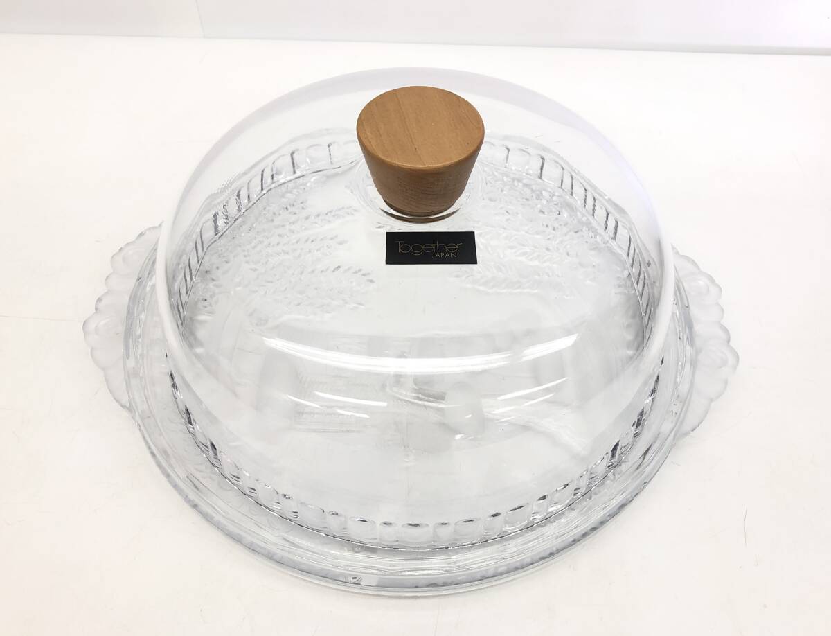SOGA GLASS 曽我ガラス together JAPAN ガラス製 ケーキドーム ケーキケース ケーキ入れ 洋食器 ドーム内径23㎝ ケーキが入る高さ約7㎝拍卖